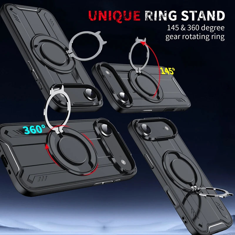 Magnetic Car Holder Ring Shockproof Armor Case For iphone 17 Pro Max 5G Camera Lens Protection Cover For iphone17 Air