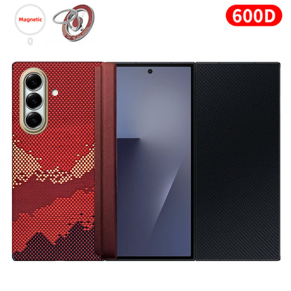 For samsung galaxy z trifold aramid case 600d kevlar carbon aramid fiber fabric thin hard cover magnetic balck Slim light premiu