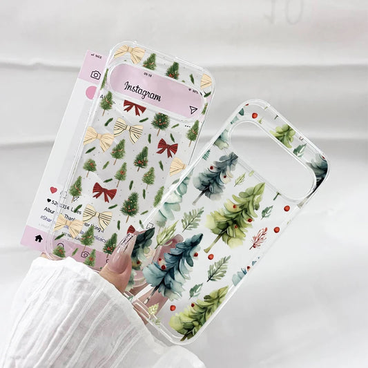 Christmas Tree Golden Bow Graphic Phone Case For Google Pixel 9 Pro XL 10 Pro 8 Pro 5G 6 7 8 8A Cute Clear Soft TPU Cover Fundas