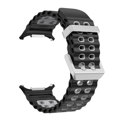 NEW Marine Silicone Strap For Samsung watch ultra 47mm Bracelet No Gaps Sport two-tone Band for Galaxy 7 ultra watchband straps