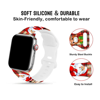 Christmas Bands for Apple Watch Bands 46mm 41mm 42mm 44mm 45mm 49mm Silicone Sport Strap iWatch Series 10 9 8 7 SE 6 5 4 Ultra 2