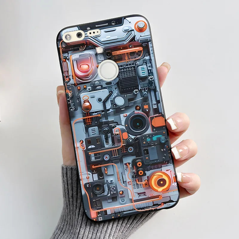 Case For Google Pixel 1 Soft Silicone Black Case For Google Pixel 1XL Elegant Style New Design Pattern Koi Dragon King Casing