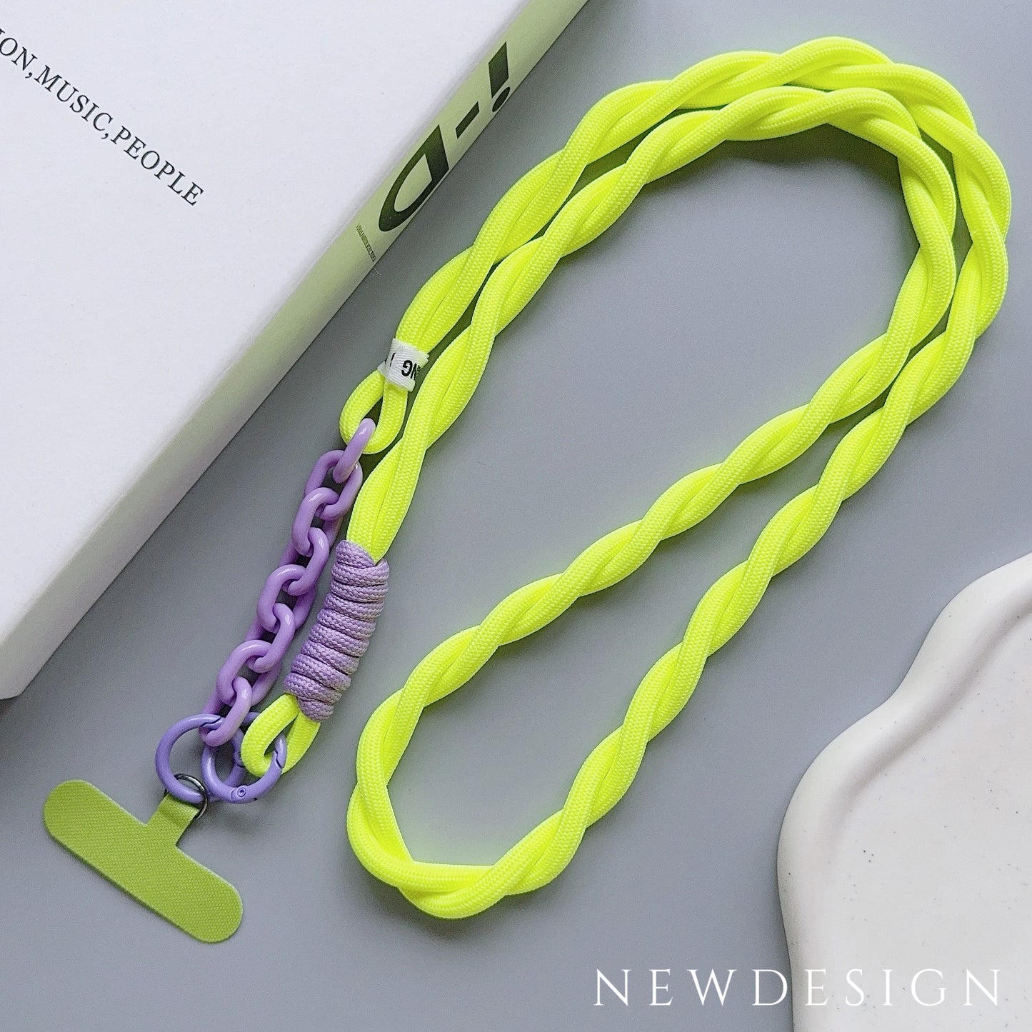 Cute and Durable Acrylic Crossbody Phone Lanyard with Diameter Adjustable Outdoor Universal Case, Anti-Lost Neck Cord, Wrist Strap, and Card Holder for Keys and ID