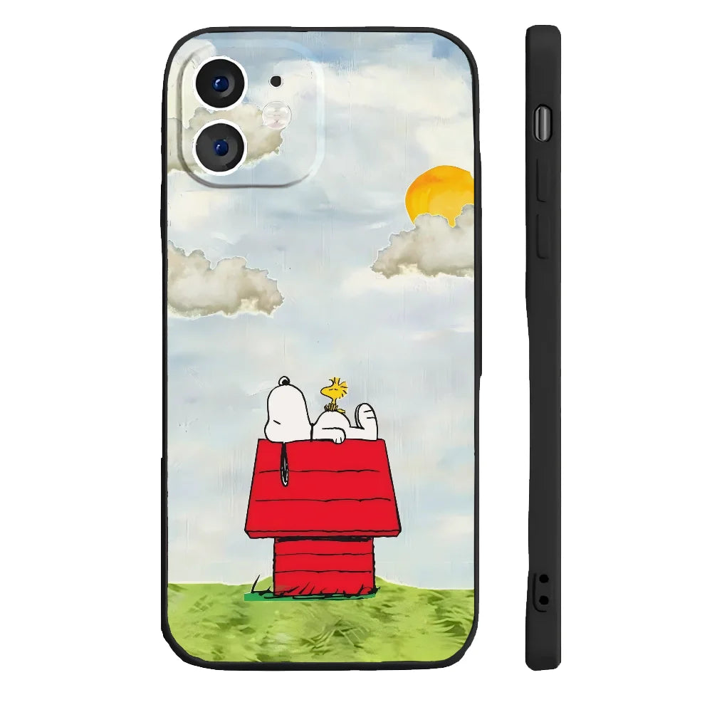 Anime S-Snoopy Phone Case Silicone Soft For IPhone 16 15 14 13 12 11 Plus Pro Max Plus