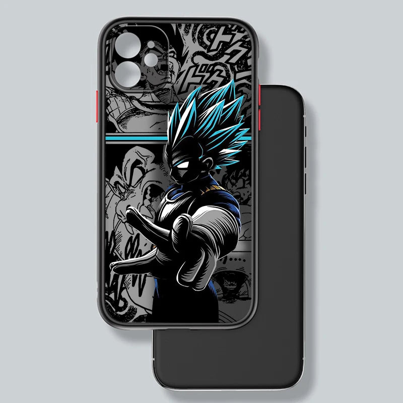Luxury D-Dragon Ball Goku Frosted Translucent For Apple iPhone 15 14 13 12 11 XS XR X 8 7 SE Pro Max Plus Mini Funda Phone Case