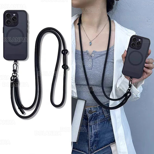 120-150cm Crossbody Phone Lanyard Anti-Loss Adjustable Nylon Strap For Sport Travel Lightweight Durable Cellphone Neck Strap