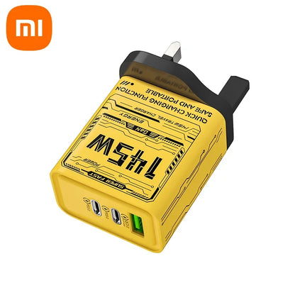 Xiaomi 145W 3 Ports Fast Charger USB Type C Quick Mobile Phone Charger EU US UK Plug Charger Adapter For iPhone 16 Pro Samsung