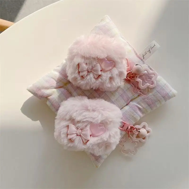 Christmas star Pendant Case For Apple Airpods Pro 3 Case Pink Plush Cover For AirPods Pro 3 Warm winter earphone protective case