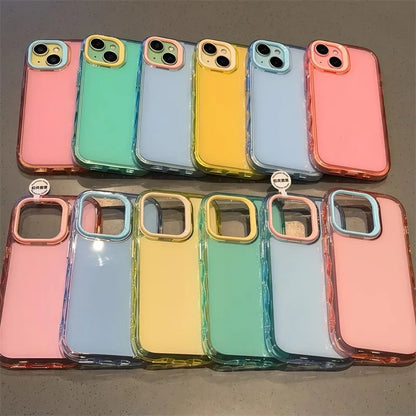 Luxury Jelly Candy Shockproof Case for iPhone 16 15 14 Plus 13 12 11 Pro Max Soft Hit Color Bumper Armor Aesthetic Phone Cover