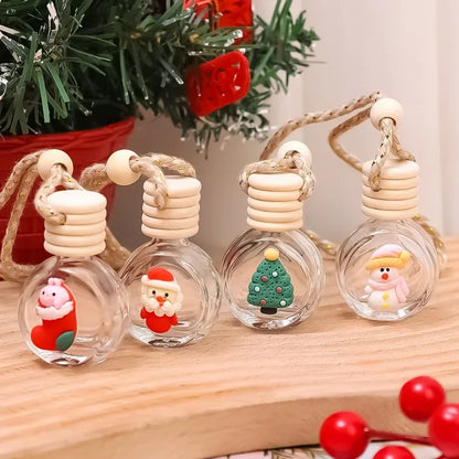 10ml Perfume Galss Bottle Pendant Christmas Car Auto Rearview Mirror Decoration Empty Bottle Aromatherapy Essential Oil Bottle