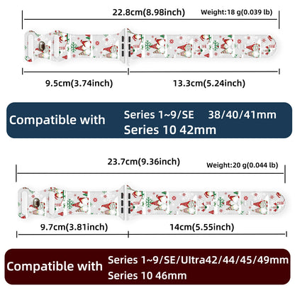 Colorful Christmas Series Strap for Apple Watch 11 10 9 8 7 SE Silicone Band Replacable Bracelet for iWatch 46mm 44mm 42mm 41mm