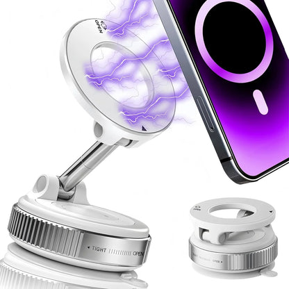 Vacuum magnetic phone holder, Magsafe suction cup phone holder, 360 ° adjustable magnetic phone holder, pocket sized foldable
