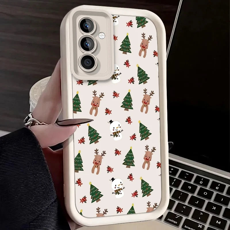 Christmas Tree Case for Samsung Galaxy S25 Ultra Plus S24 S23 S22 S21 S20 FE A73 A72 A71 A56 A55 A54 5G A52 A52S A51 4G Cover
