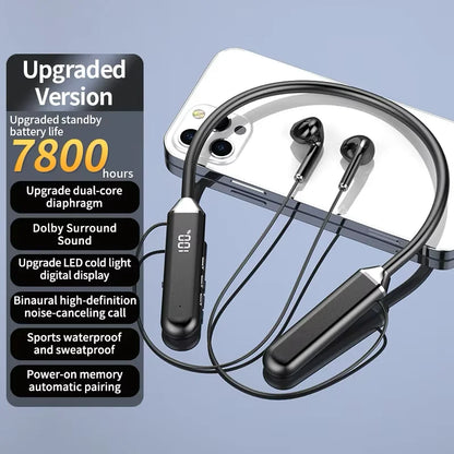 New Sport Neckband Earphone Wireless Headphone audífonos bluetooth inalámbrico Gaming LED Display ear buds for xiaomi huawei