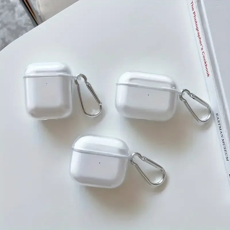 Soft Clear TPU Earphone Case For Airpods Pro Clear With Hook Airpods 4 Shockproof Transparent Cover For Airpods 1 2 3  Shell Cas