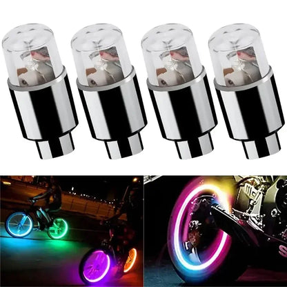 2/4/8Pcs Colorful LED Wheel Lights Car Tire Valve Caps Neon Light Universal Motorcycle Bicycle Valve Cover Auto Accessories