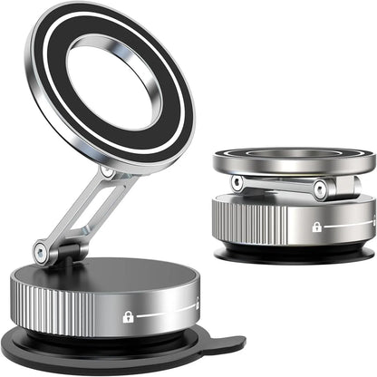 Super Strong N52 Magnetic Phone Holder, Upgraded ABS, 360° Rotatable And Foldable Design, with a Vacuum Suction Cup - Perfect fo