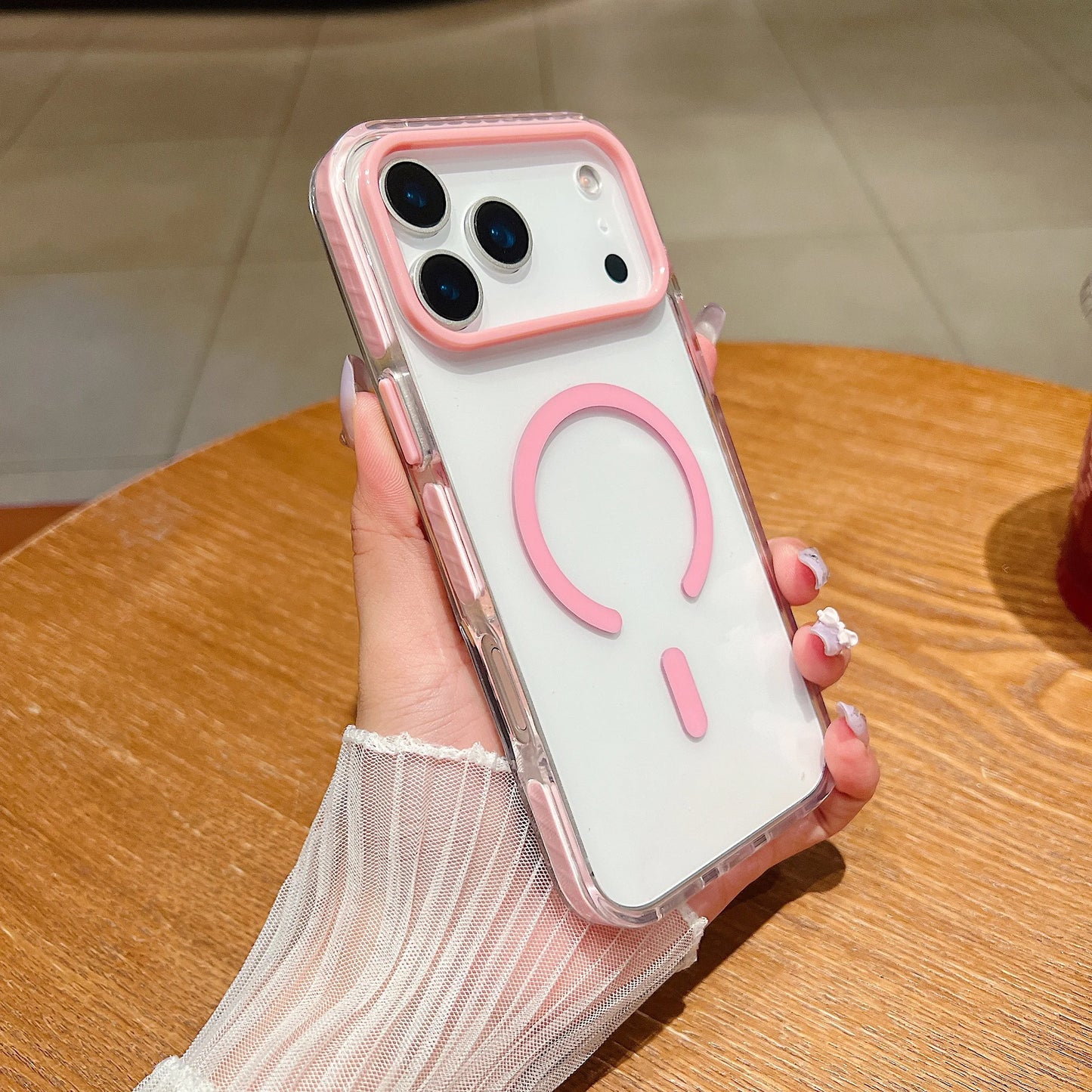 Luxury Transparent For Magsafe Wireless Charge Magnetic Case For iPhone 17/17AIR/17Pro/17 Pro Max Clear Shockproof Back Cover