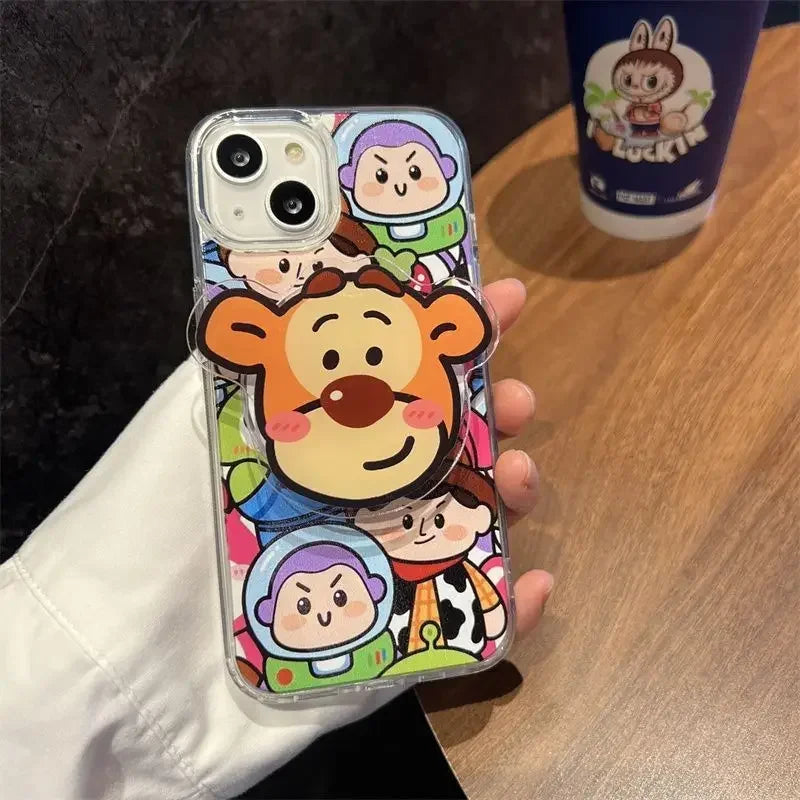 Anime Cute Cartoon Phone Ring Magnetic Wireless Charging Finger Grip for IPhone 16/15/14/13/12/11 Funny Universal Bracket Holder