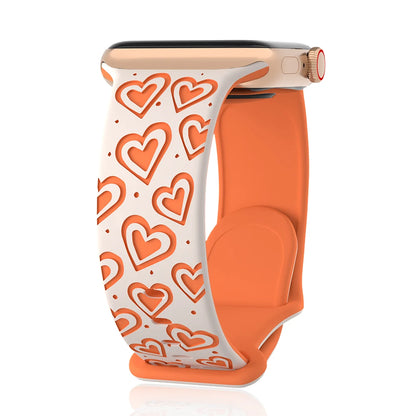 Engraved Band for Apple Watch 40mm 41mm 42mm 44mm 45mm 46mm 49mm Soft Silicone Wrist Strap iWatch SE Series 10 9 8 7 6 5 4 Ultra