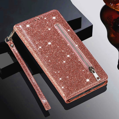 Glitter Wallet Magnetic Flip Leather Case For Samsung Galaxy Z Fold5 Z Fold4 Zipper Case For Samsung Galaxy Z Fold3 5G Z Fold 5