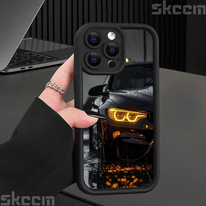 Fashions Car Pattern Silicone Phone Case For iPhone 16 Pro Max 15 14 11 12 13 7 8 16 Plus XS X XR Matte Shockproof Soft Cover