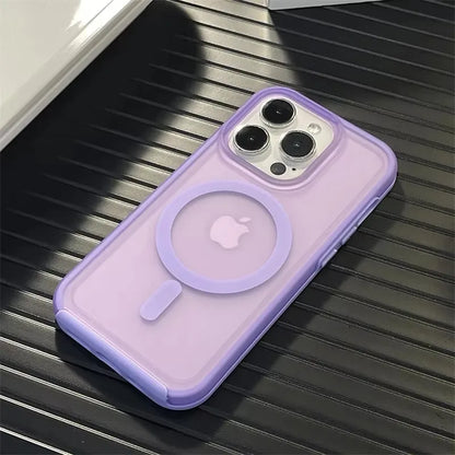 Neon Candy Color Translucent Shockproof Phone Case For iPhone 16 12 13 14 15 Pro Max For Magsafe Wireless Charging Frosted Cover