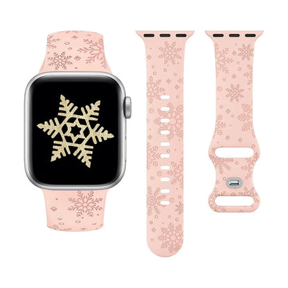 Christmas Engraved Strap For Apple Watch Band 49mm 46mm 45mm 44mm 42mm 40 41 Bracelet correa IWatch Series 11 10 SE 9 8 7 Ultra