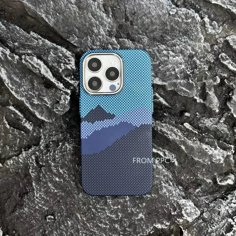 Carbon Fibre MagSafe Cover Case for iPhone 16 14 15 Pro Max Wireless Charging Magnetic Phone Shell Alloy Camera Ring Hard Coque