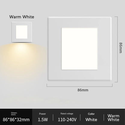 Smart Motion Sensor LED Stairs Wall Light Recessed Human Induction Step Lamp Indoor Entrance Hallway Foyer Ladder Night Lights