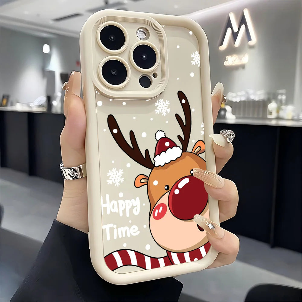 Santa Claus Elk Snowman Christmas Phone Case For Google Pixel 9 8 7 8A 7A Pro XL 4G 5G Soft Silicone TPU Back Cover
