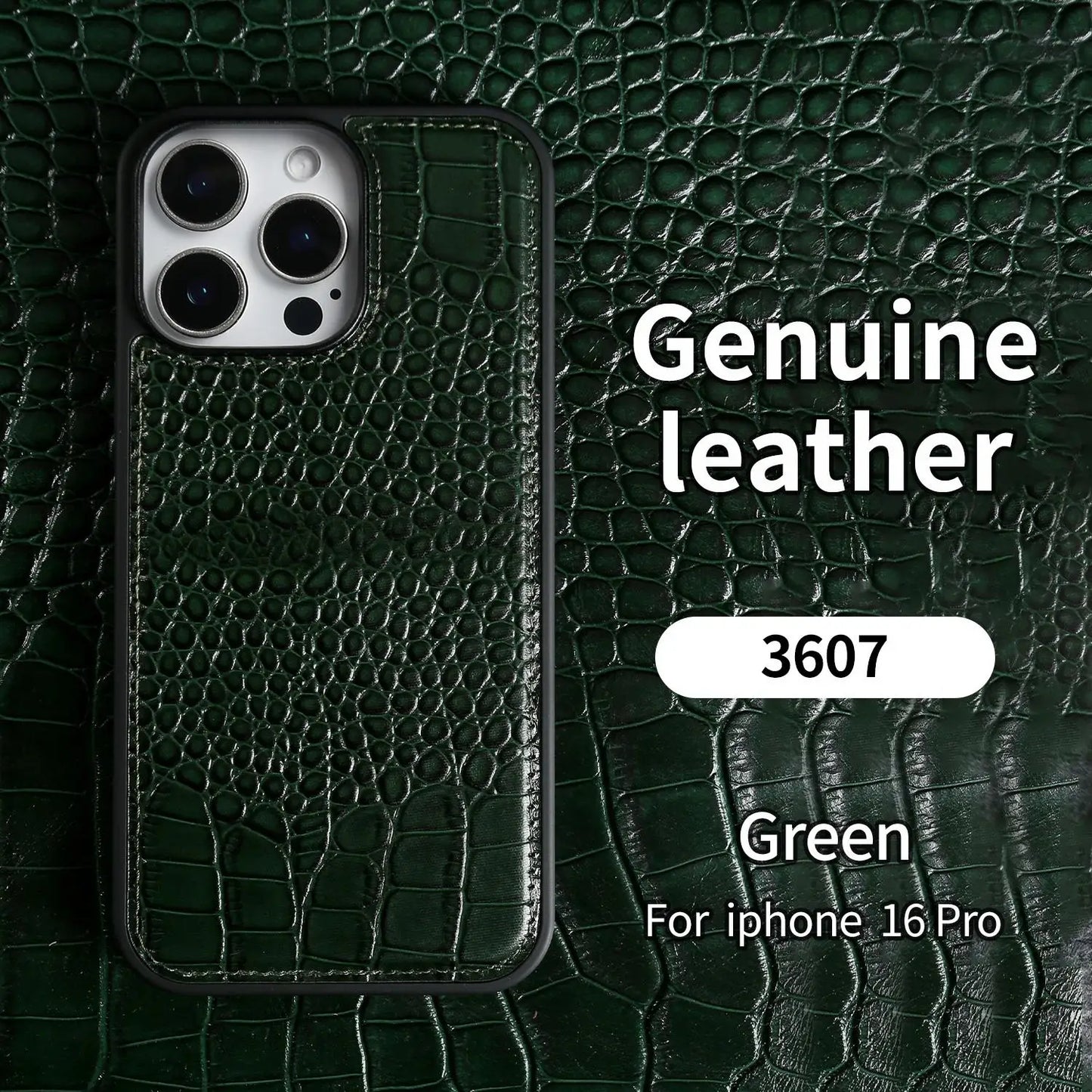 Premium Crocodile Pattern Genuine Leather Case For iPhone 16 Pro Max 15 14 13 12 11 XR Cowhide Back Cover Shell Protective Capa