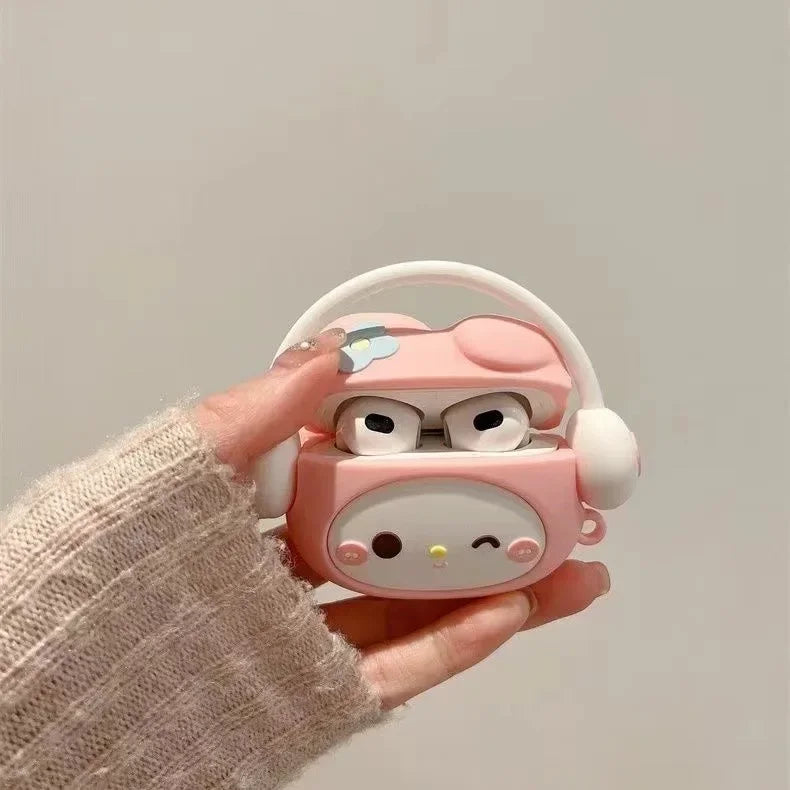 Cute Cartoon Sanrio 3D Kuromi Melody Earphone Protective Case for AirPods 1 2 3 4 Pro and Pro2 Convenient To Carry