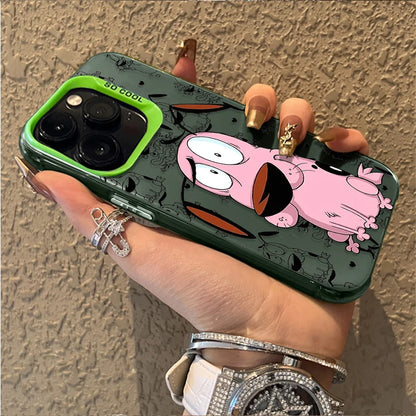 Courage Cowardly Dog Plating Case for Samsung Galaxy S24 S23 S22 S21 Ultra Plus FE Cover