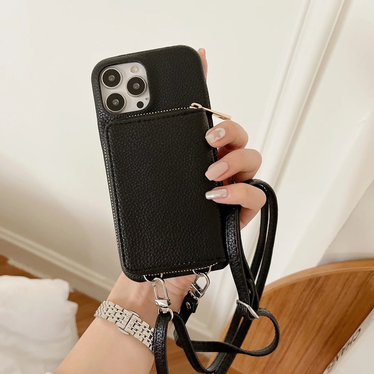 Wallet PU Leather Phone Case For iPhone 17 Air 16 E 15 14 13 12 Pro Max Plus Crossbody Shoulder Lanyard Card Holder Purse Cover