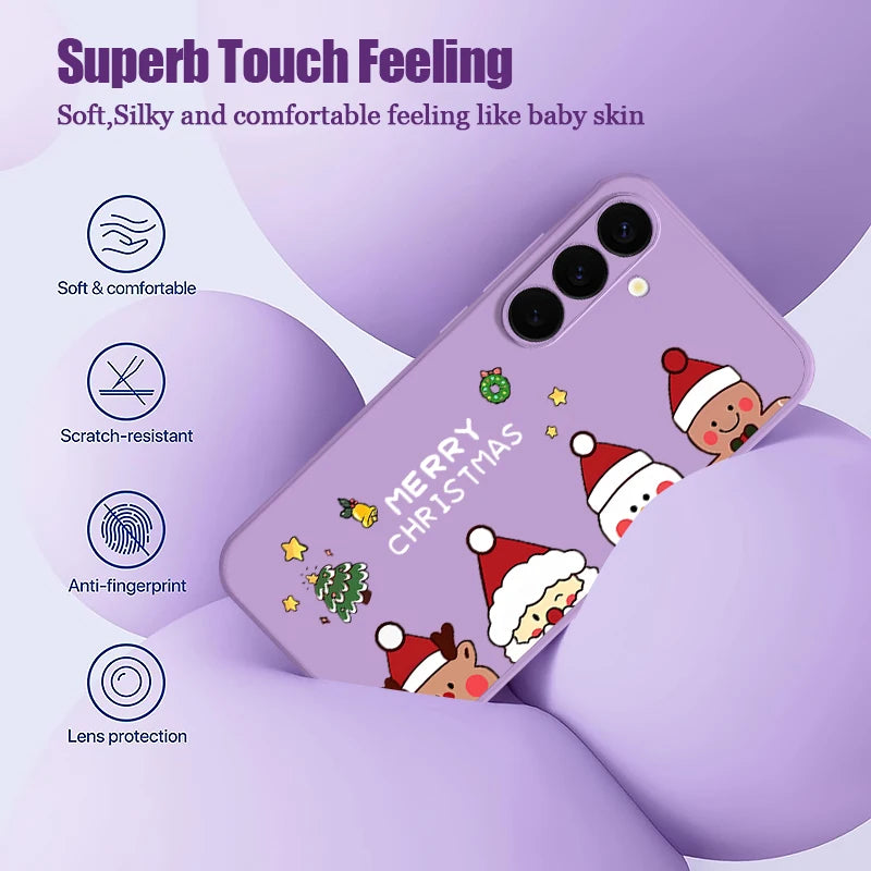Christmas Snowman Magnetic Lanyard Case For Samsung Galaxy S23 S24 Ultra S22 Plus S21 S24 FE For Magsafe Wireless Charge Cover