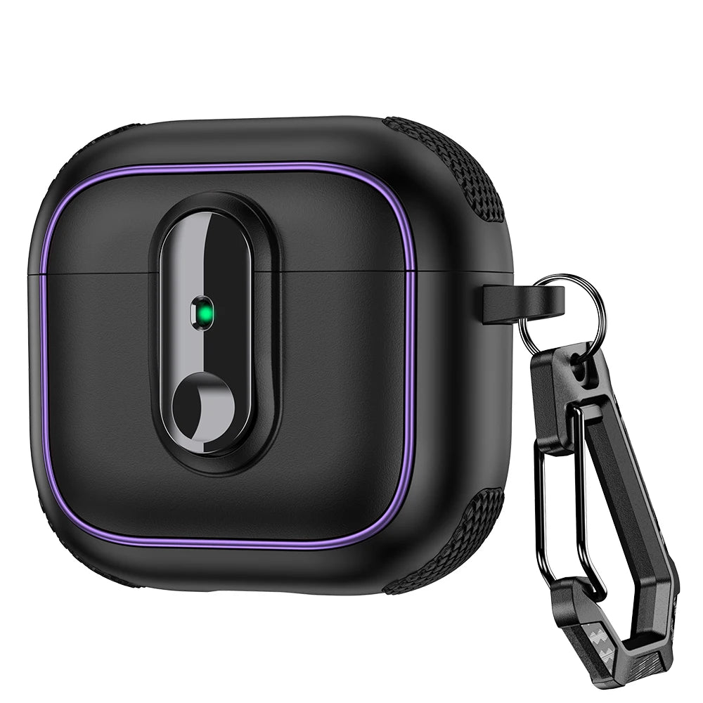 Armor Lock Earphone Cover For AirPods 4 Pro2 3 2 1 Case TPU PC Shockproof Headphone Coque For AirPods Pro 2 2nd 4th Gen Cases