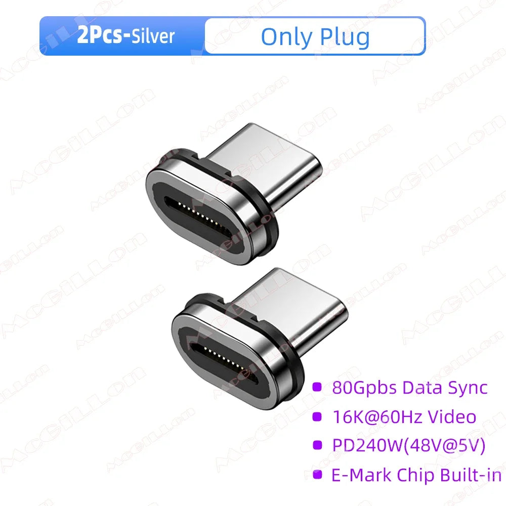 PD 240W Magnetic USB C Adapter Fast Charging Type C to USB C USB4 Connector 80Gbps 16K60Hz for Thunderbolt 5 4 iPhone 16 Macbook