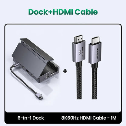 UGREEN Steam Deck Dock 4K60Hz 9 Ports RJ45 PD100W USB C HUB Compatible with Steam Deck ROG Ally LEGION Go iPhone 15 Pro/Pro Max