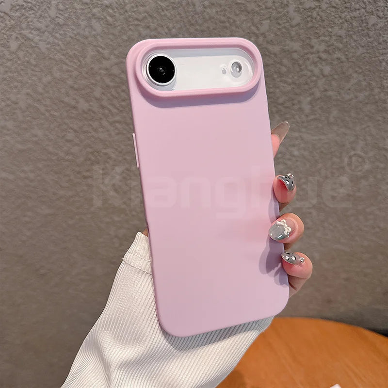 Luxury Pattern Matte Candy Color Silicone Soft Case For iPhone 17 air 17 pro 17 pro max ﻿Solid Color Shockproof Cover Shell ﻿