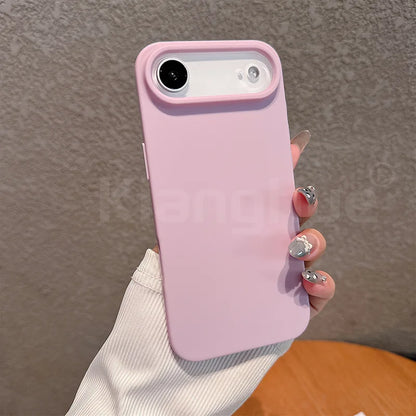 Luxury Pattern Matte Candy Color Silicone Soft Case For iPhone 17 air 17 pro 17 pro max ﻿Solid Color Shockproof Cover Shell ﻿