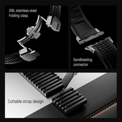 Silicone Band for Apple Watch 46mm 45 44mm 42 Sports Strap for Iwatch Ultra 2 49mm for Series 10 9 8 7 Se 6 5 Se Luxury Bracelet