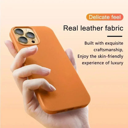 Luxury MagSafe Case for Apple iPhone 16 Pro Max 13 12 14 15 Plus PU Leather Official Style MacSafe Magnetic i Phone Cover Etui