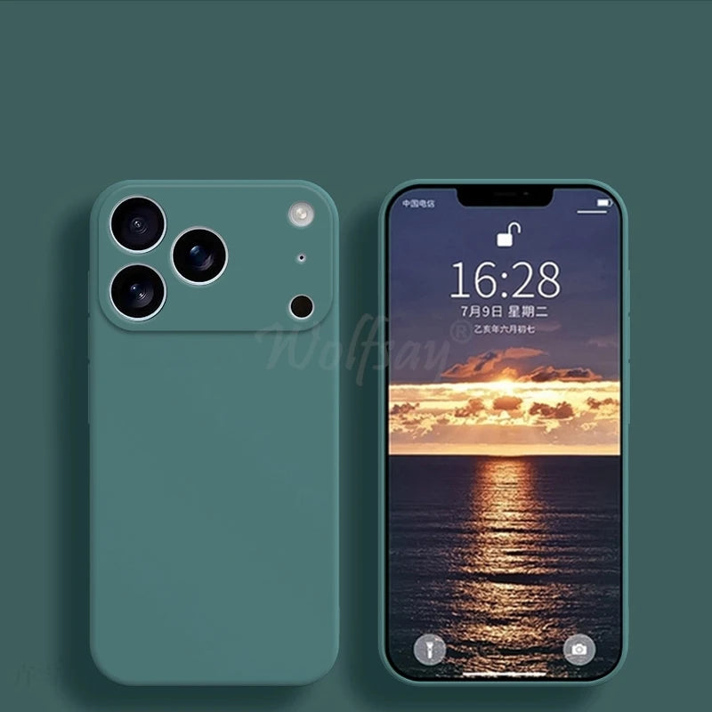 For iPhone 17 Pro Case Liquid Silicone Plain Rubber TPU Case For iPhone 17 Pro Cover Protector For iPhone 17 Air Pro Max Case