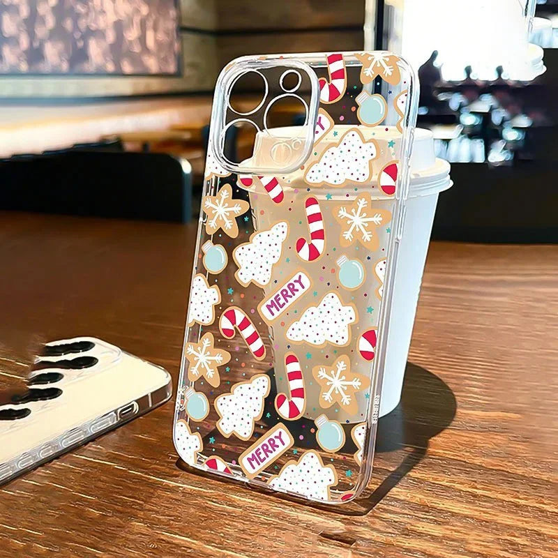 New Year Christmas Gift Santa Claus Clear Phone Case For Samsung Galaxy S25 S24 S23 S22 Ultra Plus S22+ S23+ S24+ S25+ Covers