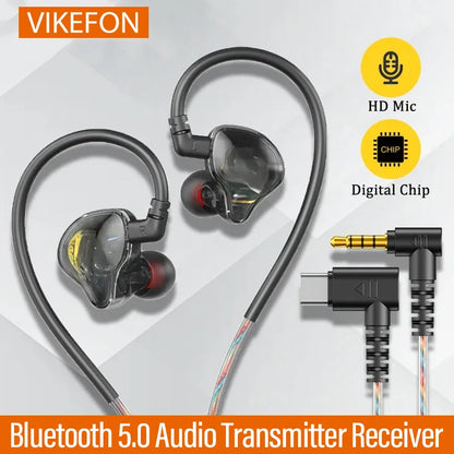 VIKEFON Wired Earphone 3.5mm Type C Digital Chip In Ear Headphone Wire-controlled Headset With Mic For iPhone 15 Android Samsung