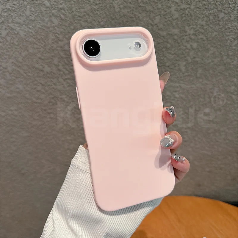 Luxury Pattern Matte Candy Color Silicone Soft Case For iPhone 17 air 17 pro 17 pro max ﻿Solid Color Shockproof Cover Shell ﻿