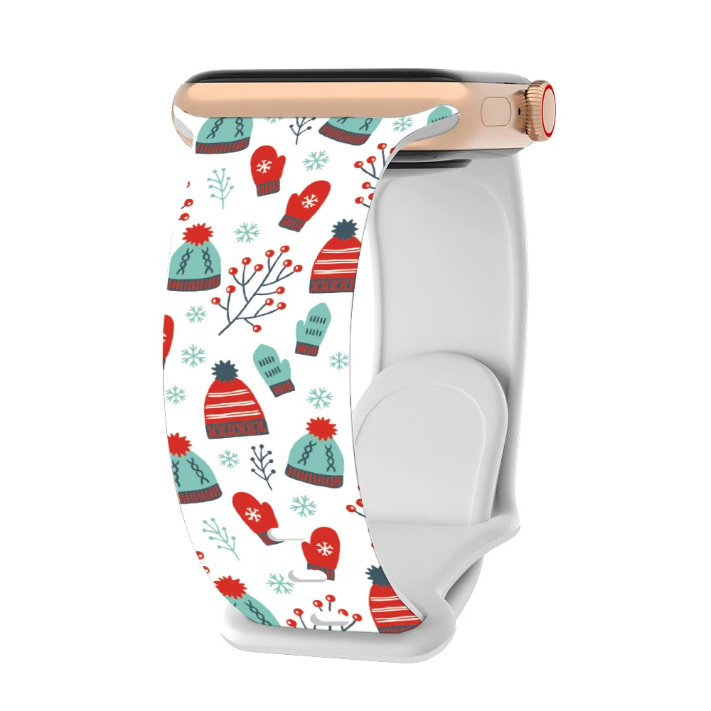 Christmas Strap for Apple Watch Ultra 3 Band 49mm 46mm 41mm 42mm 44mm 45mm Silicone Loop Bracelet for iWatch 11 10 9 8 7 6 5 SE