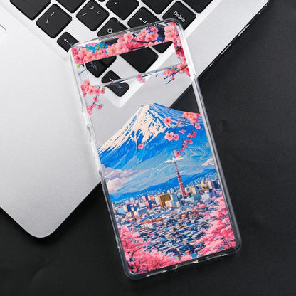 Japan Anime Fuji Mountain Landscape Phone Case For Google Pixel 8A 9 Pro XL 8 Pro 6A 6 7 10 Scenery Clear Soft TPU Cover Fundas