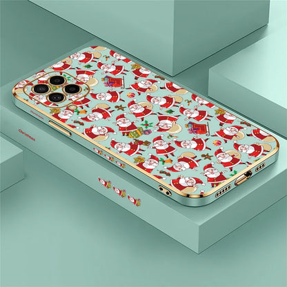 Christmas Deer Printed Phone Case For Samsung Galaxy M42 5G M62 M32 M22 M12 M54 M53 M33 M51 M02 M30S M13 Plating Soft Cover